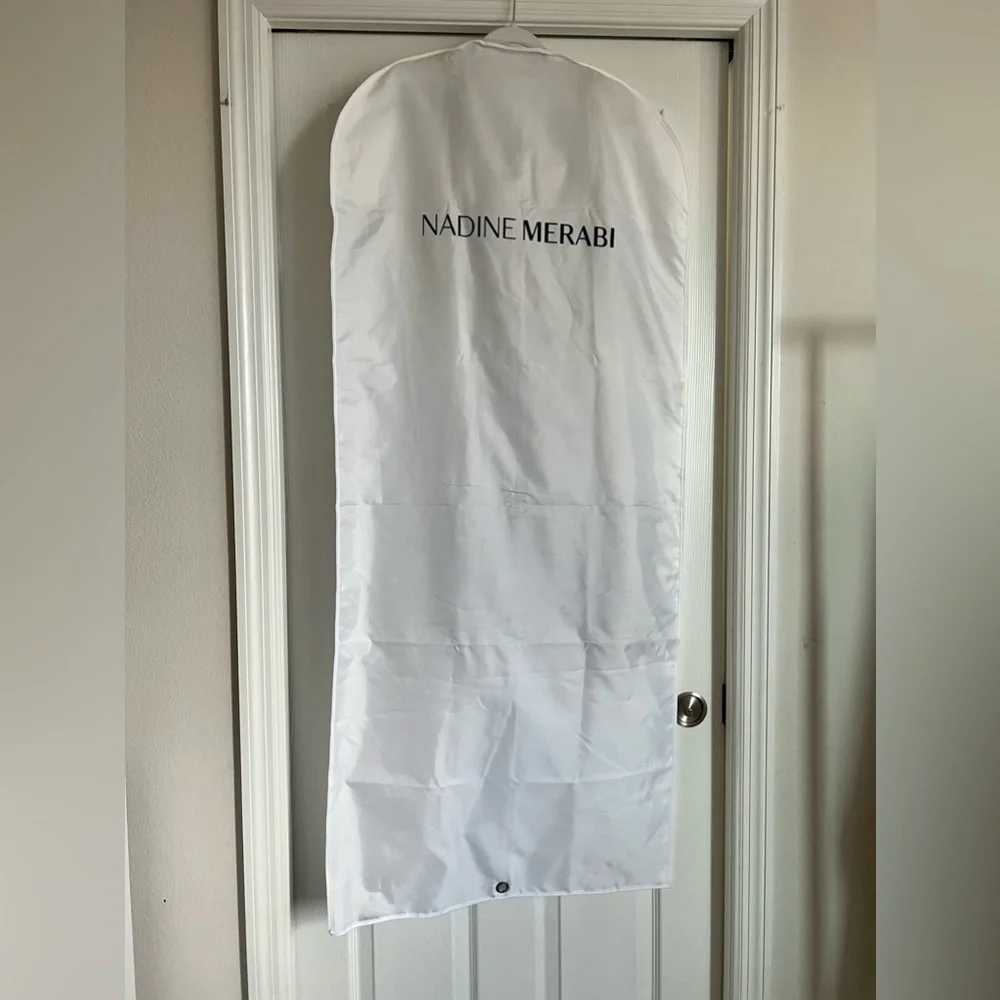 Nadine Merabi Sadie Silver dress. Worn once. Very beautiful beaded dress. Heavy - Picture 5 of 7